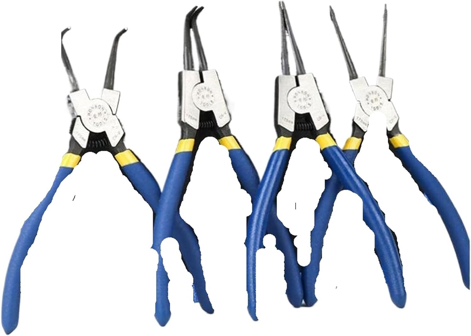 7Inch 9Inch 13Inch 4-Piece Circlip Plier Set Include External & Internal Pliers Alicate Para Anis with Bent & Straight Tip(4-Piece 7Inch)
