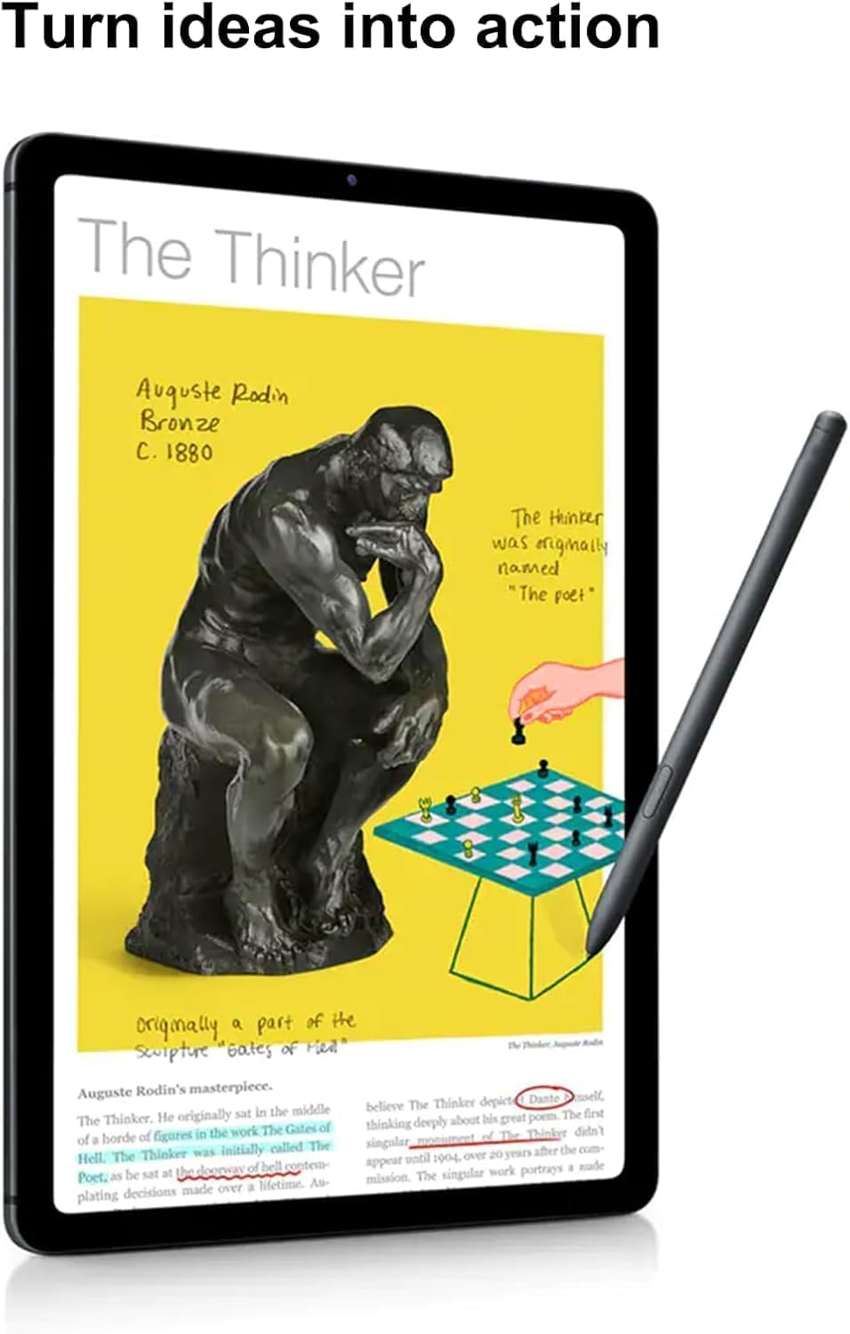 Samsung Galaxy Tab S6 Lite S Pen Stylet de Rechange Gris Oxford + Pointes
