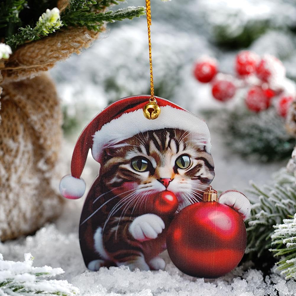 Amazon.co.jp: 2D 猫クリスマスツリーオーナメントかわいいクリスマス 