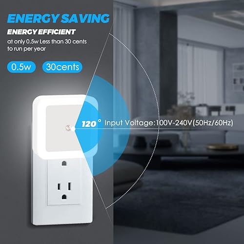 Miniatura 5 de Sujeet Luz nocturna, luces nocturnas enchufables a la pared, paquete de 8, luz nocturna enchufable, lámpara nocturna del atardecer al amanecer LED