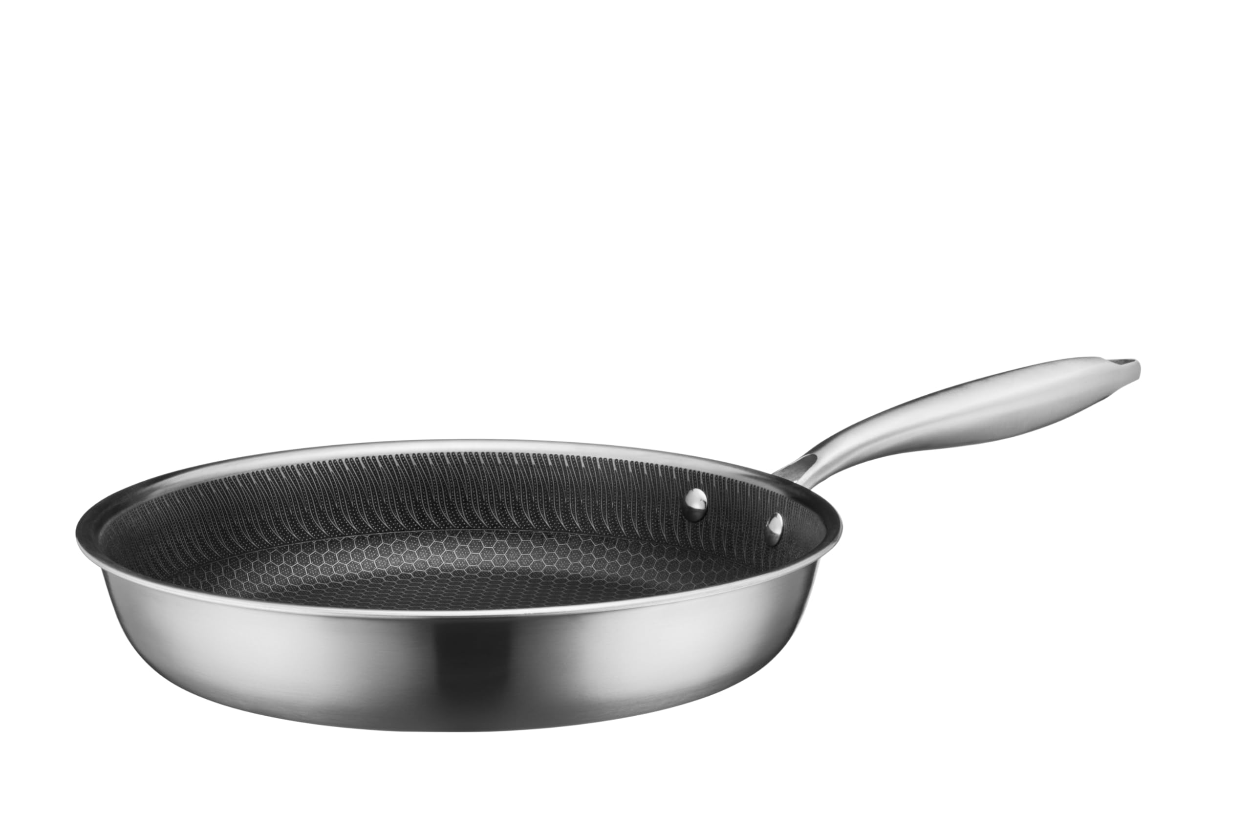 MÄSER Hestia, Bratpfanne 24 cm, Edelstahl keramikbeschichtet mit Wabenstruktur, Silber/Schwarz