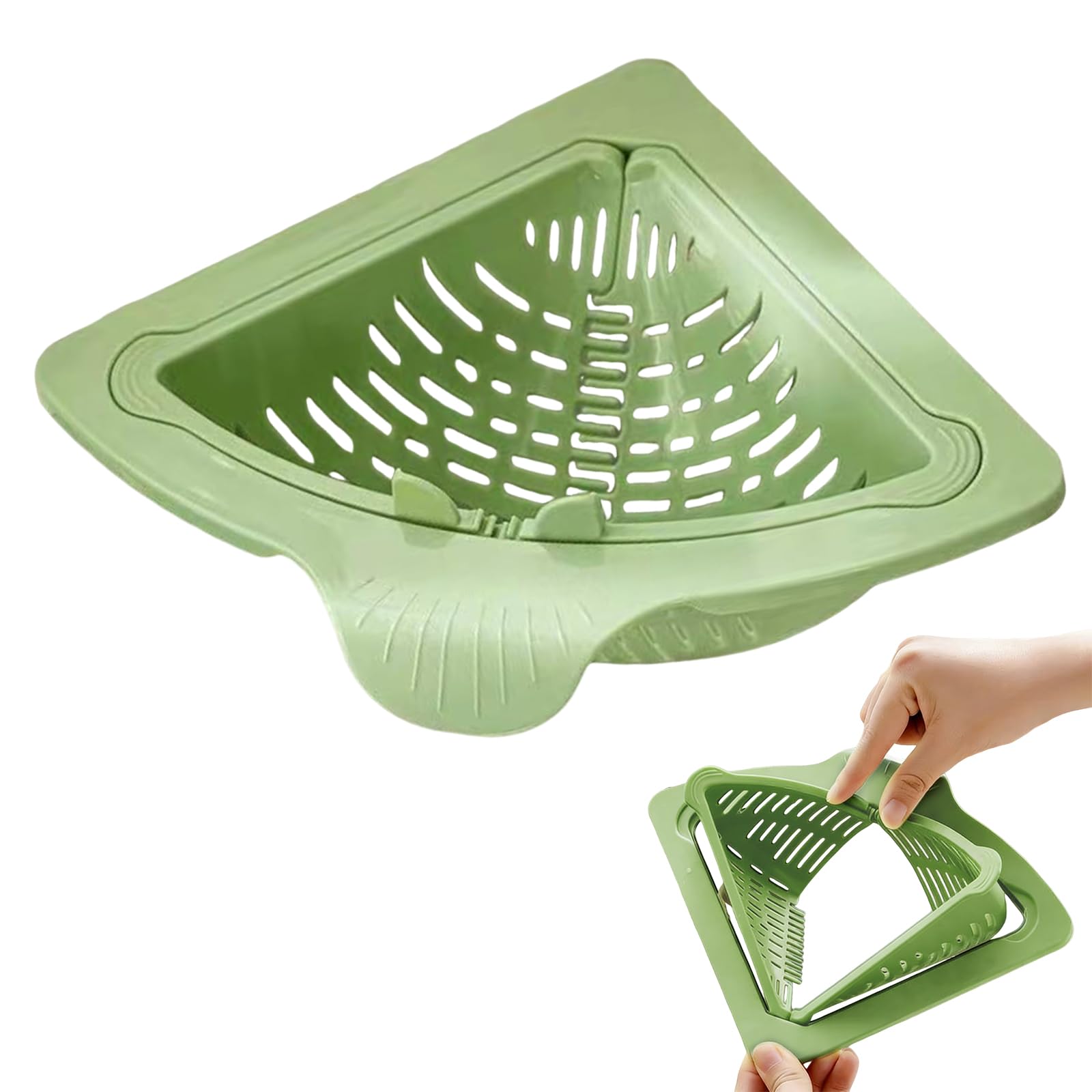 Cesta magnética para fregadero con diseño triangular y sistema de drenaje eficiente