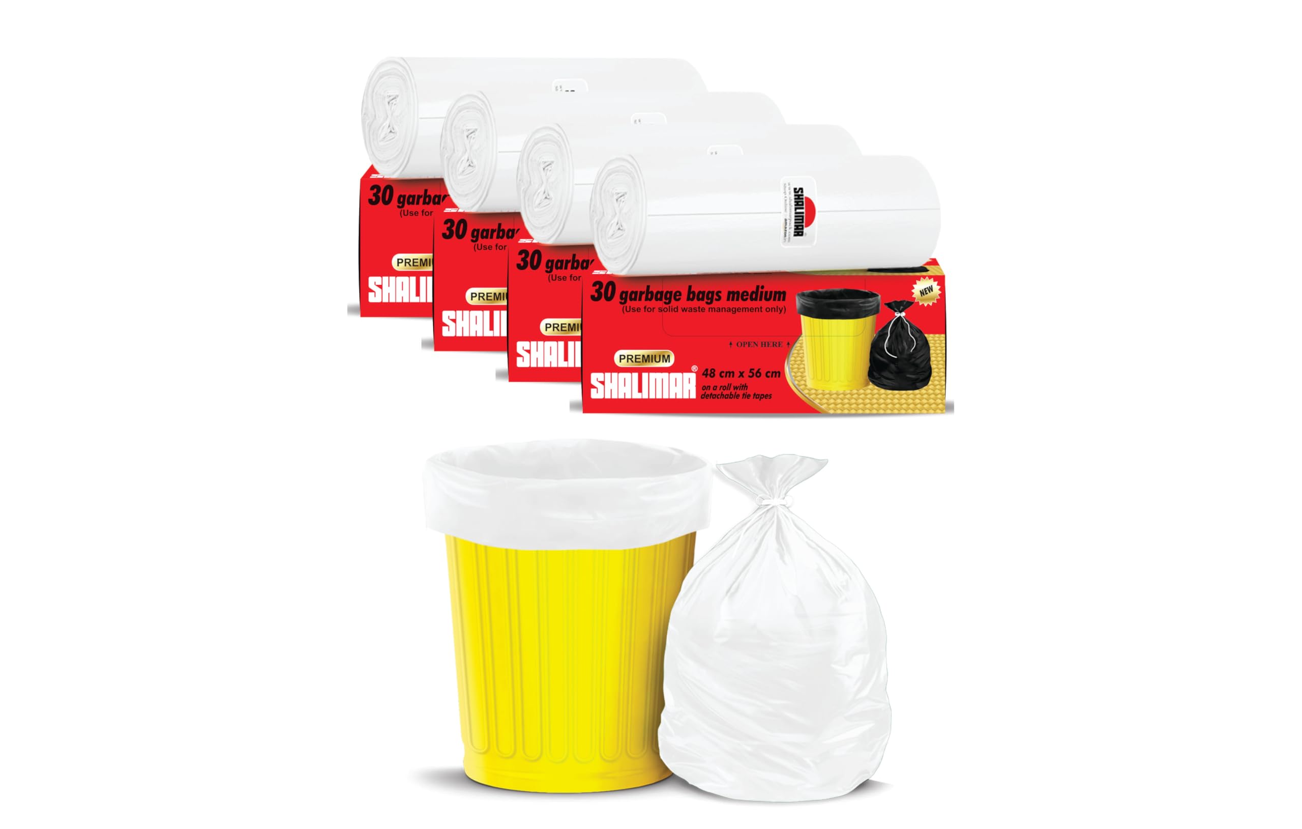 Shalimar Premium Garbage Bags (Lavender Fragrance) Size 19 X 21 Inches (Medium) 120 Bags (4 Rolls) Dustbin Bag/Trash Bag - White Color (B07KT9BC35) Amazon Price History, Amazon Price Tracker