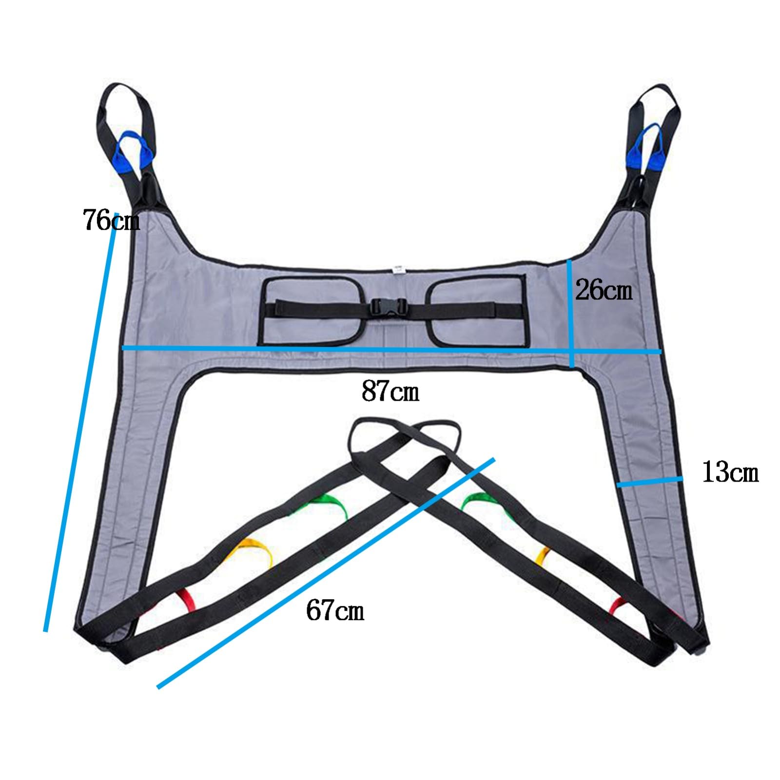 Cinturón de transferencia Arnés de elevación de cuerpo completo para pacientes para cuidadores bariátricos Personas mayores Discapacitadas Mueva al paciente hacia arriba y hacia abajo por las esc