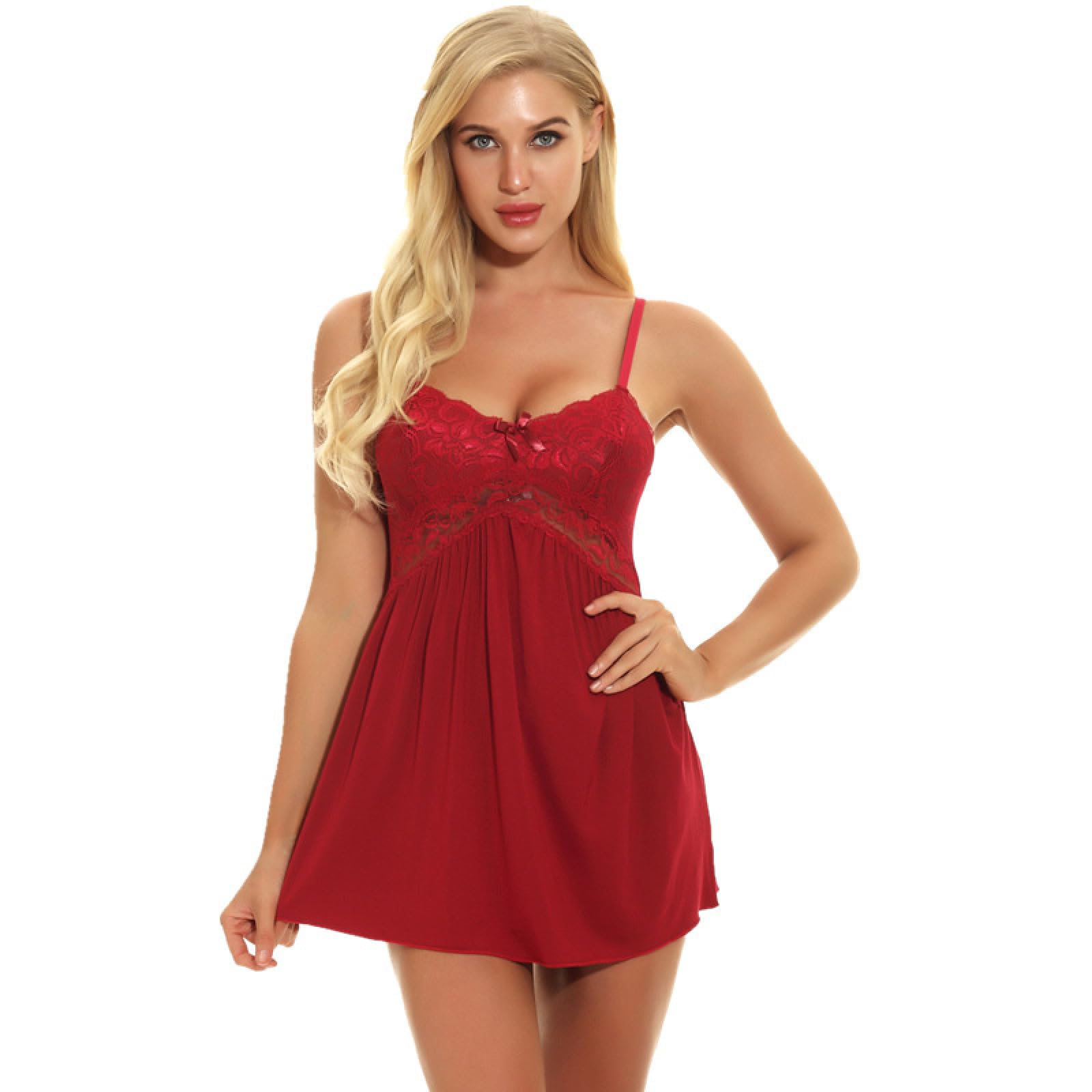latexErotische Dessous sammelt Tiefe V-Schleife schlanke Hosenträger sexy Nachthemd Loungewear