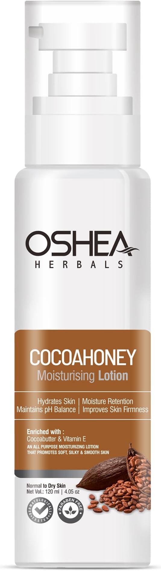 Herbals CocoaHoney Moisturizing Lotion for Women & Men | Deep & Fast Absorbing with 24Hrs Hydration | Reduce Dry & Dull Skin | Enriched with Vitamin E | Normal to Dry Skin Type - 120ml