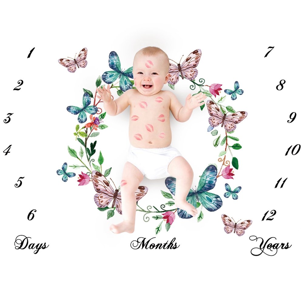 Healifty Coperta Foto per Neonato con Motivi Farfalla Fondo Fotografico Bambino Neonati