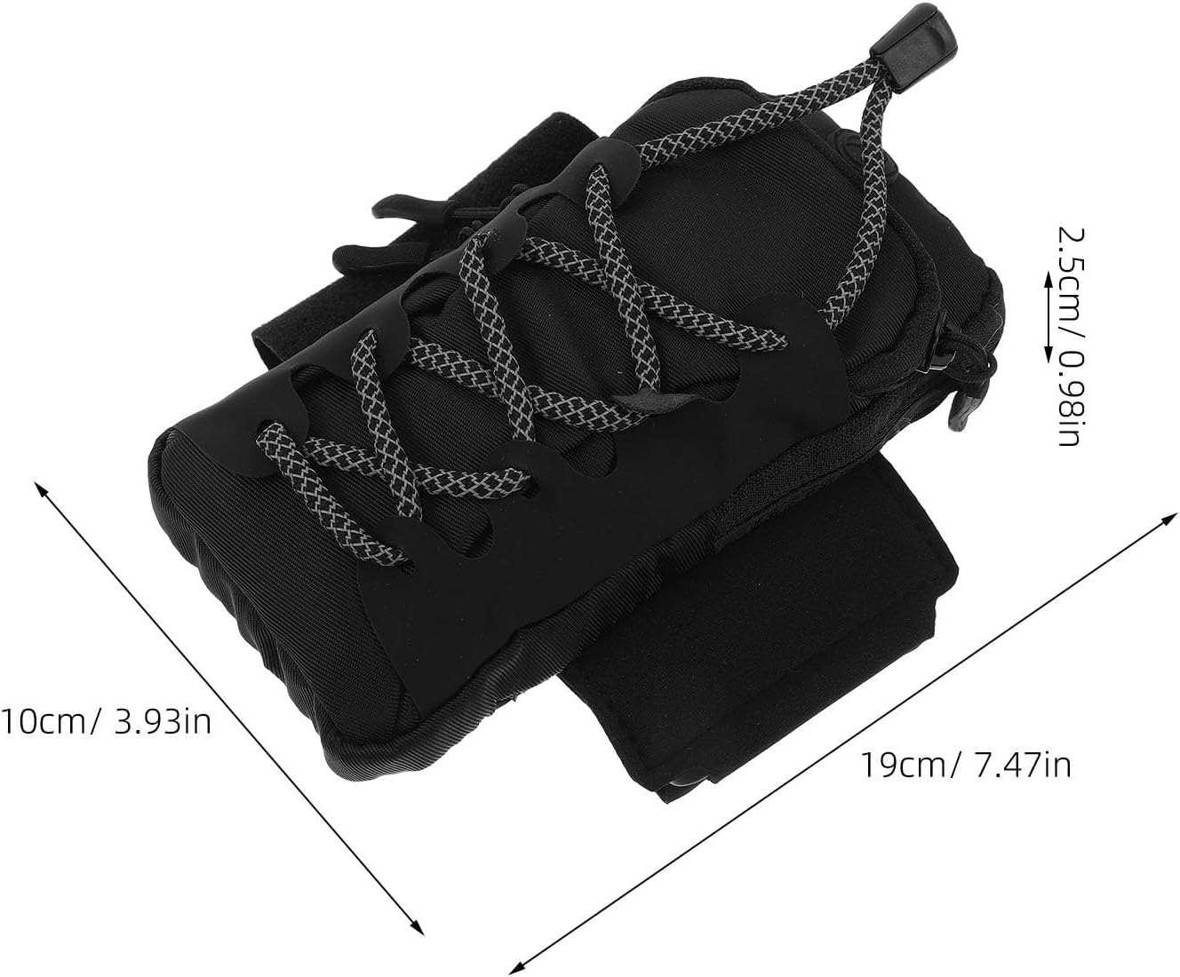 POPETPOP Motorcycle Tank Cover Black Nylon Storage Bag with Phone Holder
