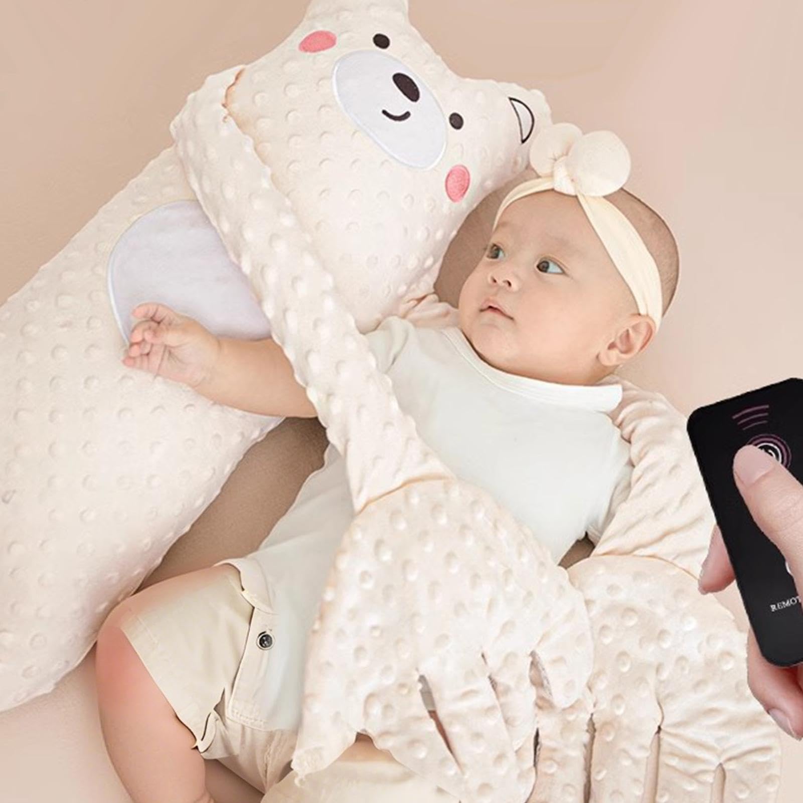 Electric Slapping Palm Plush Toy, 68x25Cm Pearl Cotton Patting Sleeping Toy, Babys Patting Pillow, Babys Butt Patter for Sleep, Stuffed Animal Shape with Remote Control, Vibrating Mattress Pad — view 3