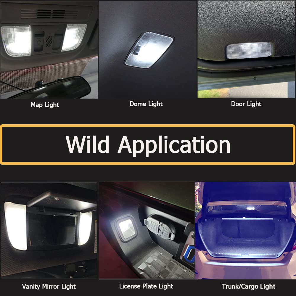 Car Interior Lights 20-Piece LED Interior Light Kit - White Dome, Map, Door & License Plate Bulbs, 6000K Interior Car Lights - Foto 7