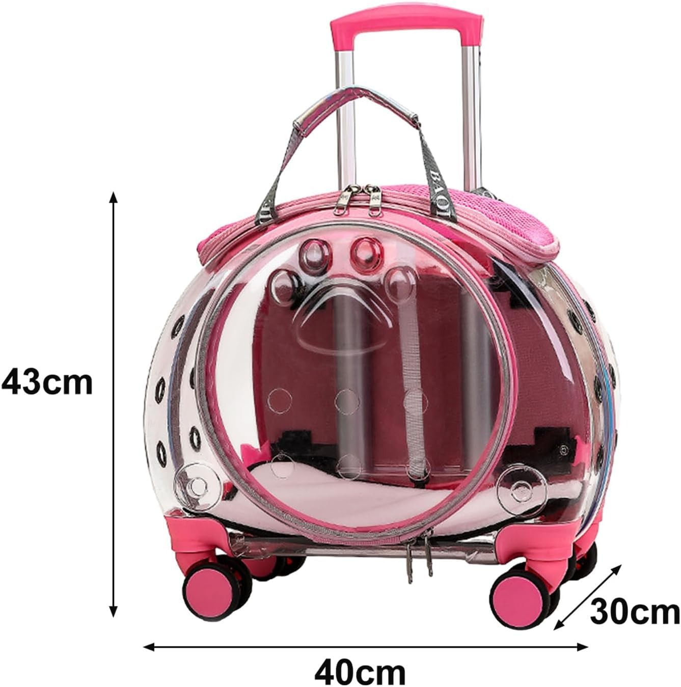 Bolsa de lona para mascotas con agujeros de ventilación, arnés para mascotas, arnés rodante, bolsa de lona transparente con ventana, carro de bebé para perros pequeños, jaula para gatos con ruedas