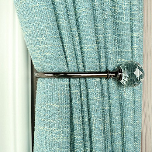 HSTYAIG Crystal Curtain Holdback Hooks Drapery Tiebacks Tassel Holder Window Decorative Hook Set of 2 (Black)