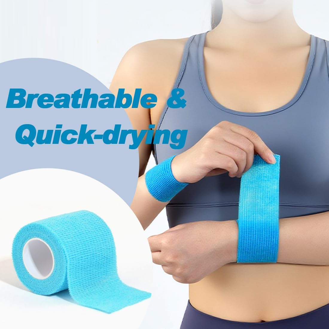 Adhesive Bandage Wraps Elastic Bandages for dressings, Vet Wraps, 6 Colors, 2in*5 Yard Self Adherent Wraps for Sports, Wrist, Ankle and Swelling