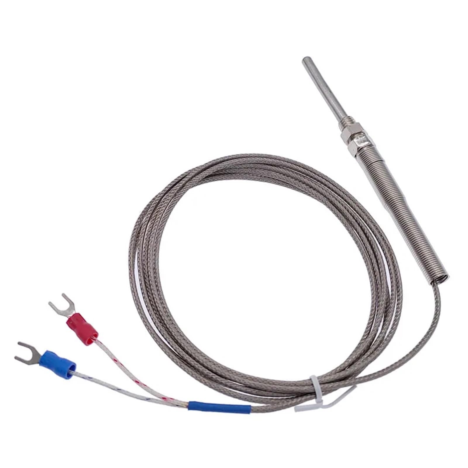 30 mm termocoppia tipo K, sonda in acciaio inox, 0-400 °C, sensore di temperatura, cavo 1/2/3/4/5 m, 1 pezzo (lunghezza 4 m)