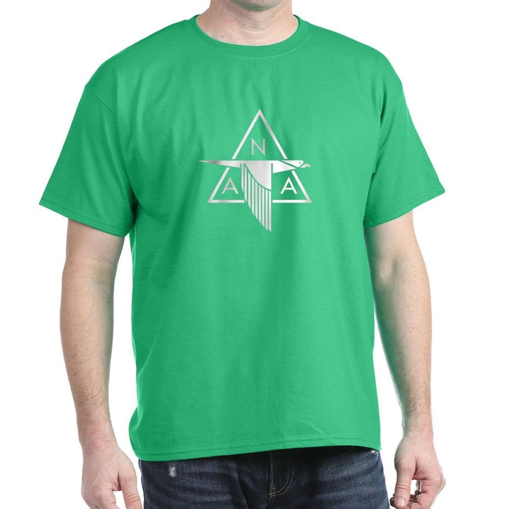 North American Aviation Dark T Shirt 100% Cotton T-Shirt Kelly Green