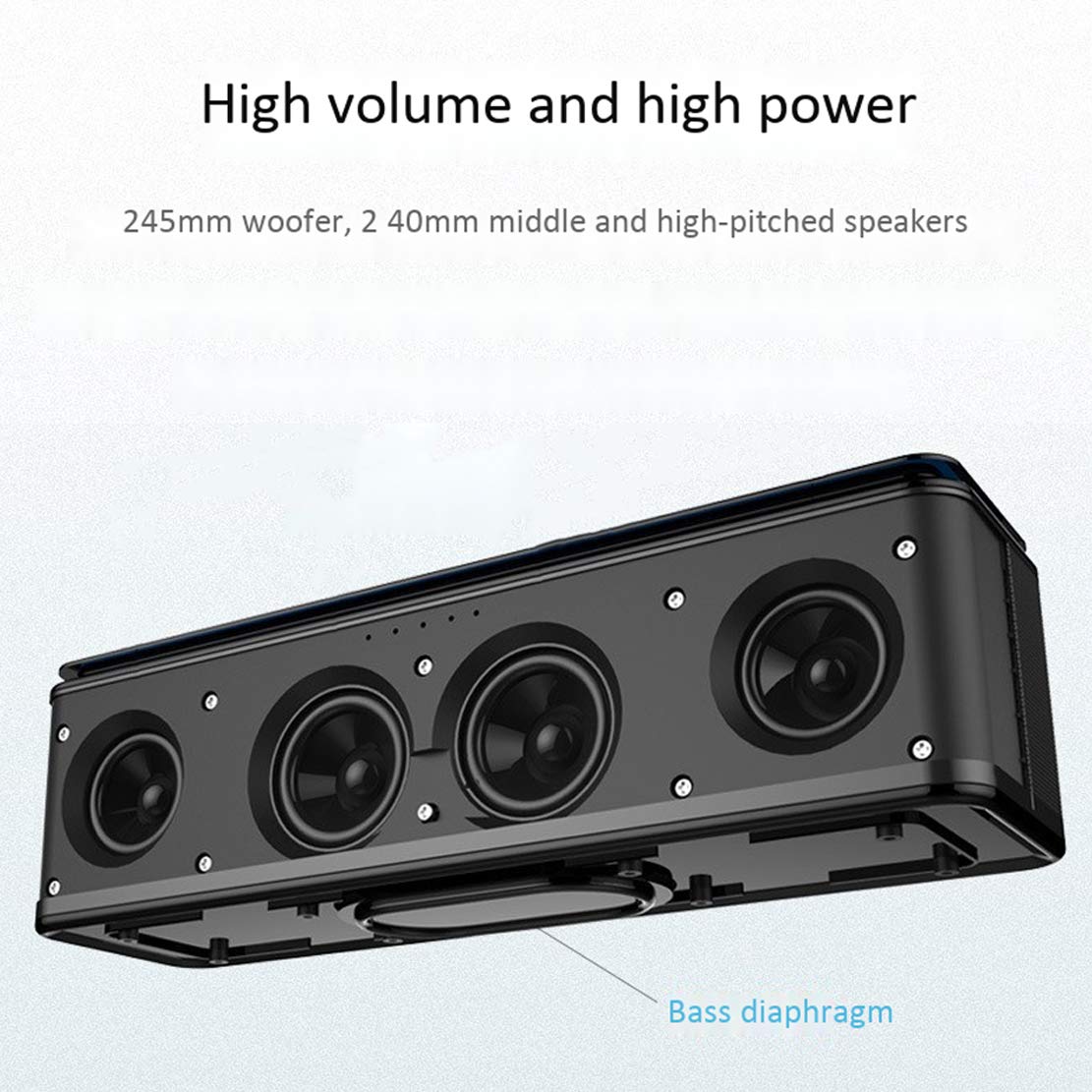 Głośnik Bluetooth 4 głośniki, ulepszony bas, bezprzewodowy głośnik 8000 mAh, bateria zewnętrzna, mobilna