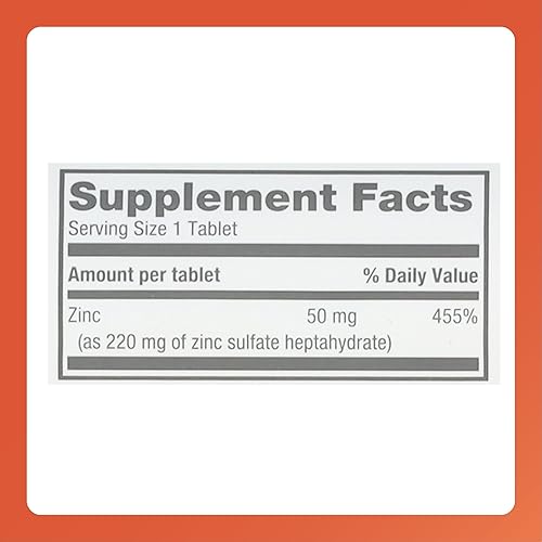 Miniatura 4 de Rugby ZINC SULFATE TABS 220MG - (50MG Active Zinc por tableta) (Pack de 3)