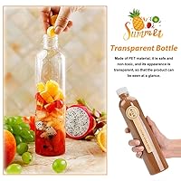 Vista 3 de Holotap 16 OZ Empty Plastic Juice Bottles Pack of 30 Clear Disposable Bulk Drink Bottles with White Tamper Evident Caps Lids (16 OZ, White)