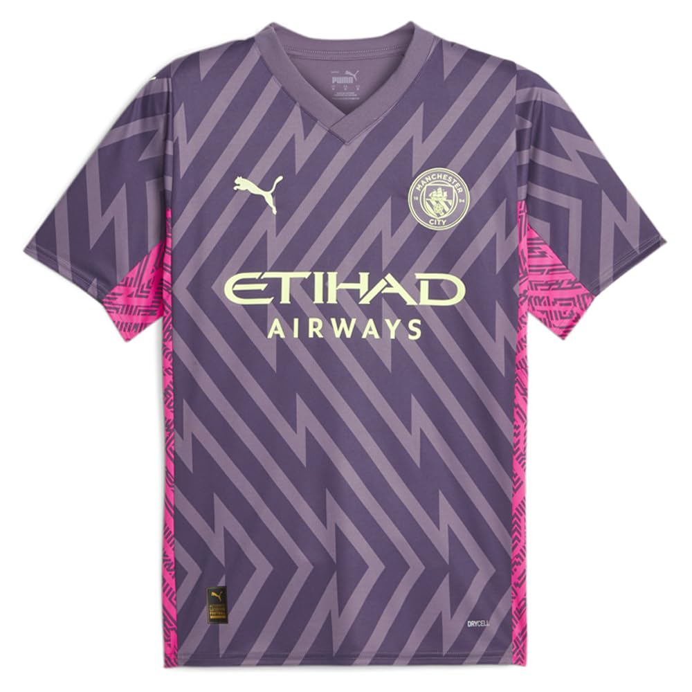 PUMA Mens MCFC Gk V Neck Short Sleeve Jersey Replica Casual - Purple