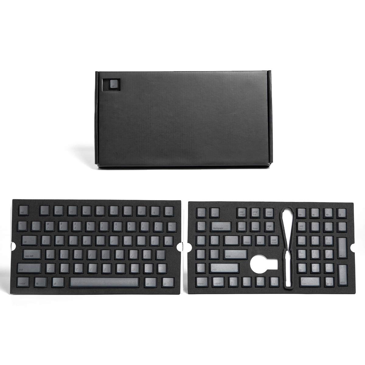 Qisan PBT Keycaps 108 clés Cherry Profil Keycap Lot Dye-subbed pour 61/87/104/108 MX commutateurs clavier de jeu mécanique (Gris foncé)