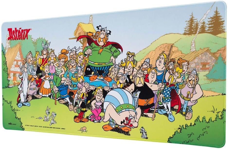 Grupo Erik XXL Mouse Pad Asterix | Gaming Desk Mat 31.5 x 13.8 inches, Non-Slip Rubber Keyboard & Mouse Mat Large | Asterix and Obelix Gaming Gifts Gamer