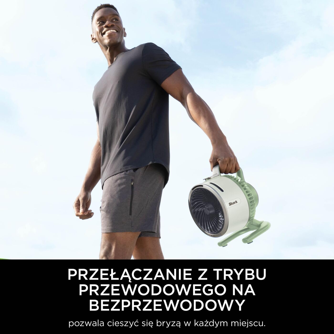 Shark FlexBreeze HydroGo – mocny wentylator przenośny z mgiełką, wewnątrz i na zewnątrz, cichy i trwały, przewodowy i bezprzewodowy, kompaktowy i lekki, 5 poziomów prędkości, Miętowy FA050EUGN | Chłodzenie wewnątrz i na zewnątrz, ciche i trwałe, przewodow