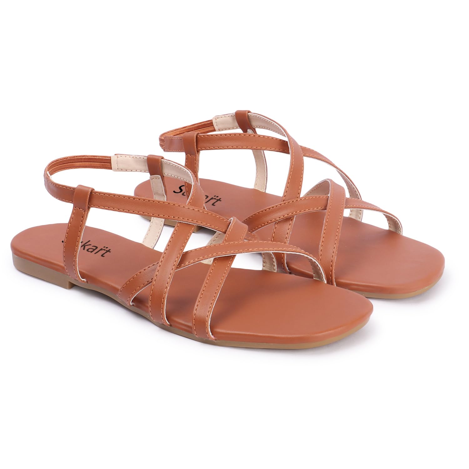 SUKART Tan Flats Sandal for Girls and Womens (B0D7SRSBQB) Amazon Price History, Amazon Price Tracker
