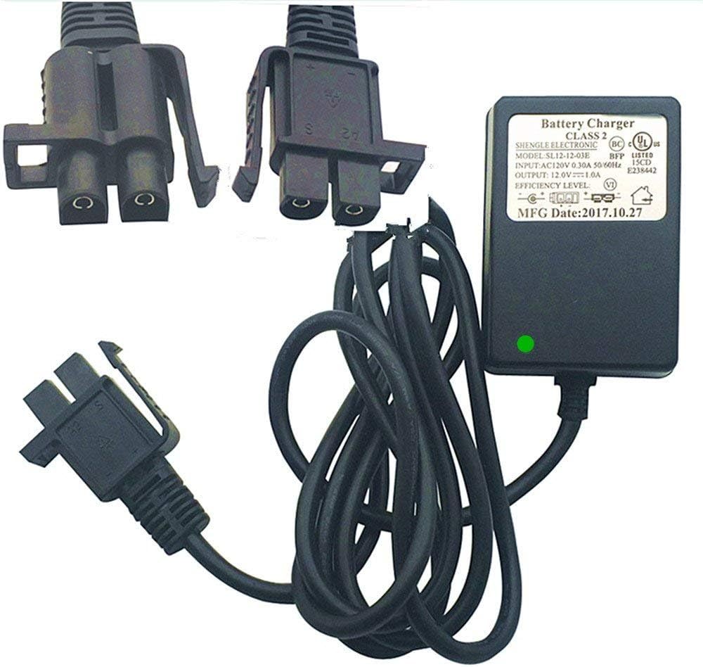 12 Volt Charger Works with Yamaha Raptor 700R Toyota FJ Cruiser MegaTredz Motion Trendz, 12V Battery Charger B-Type Plug Fit Ride On Peplacement