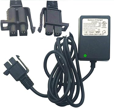 12 Volt Charger Works with Yamaha Raptor 700R Toyota FJ Cruiser MegaTredz Motion Trendz, 12V Battery Charger B-Type Plug Fit Ride On Peplacement