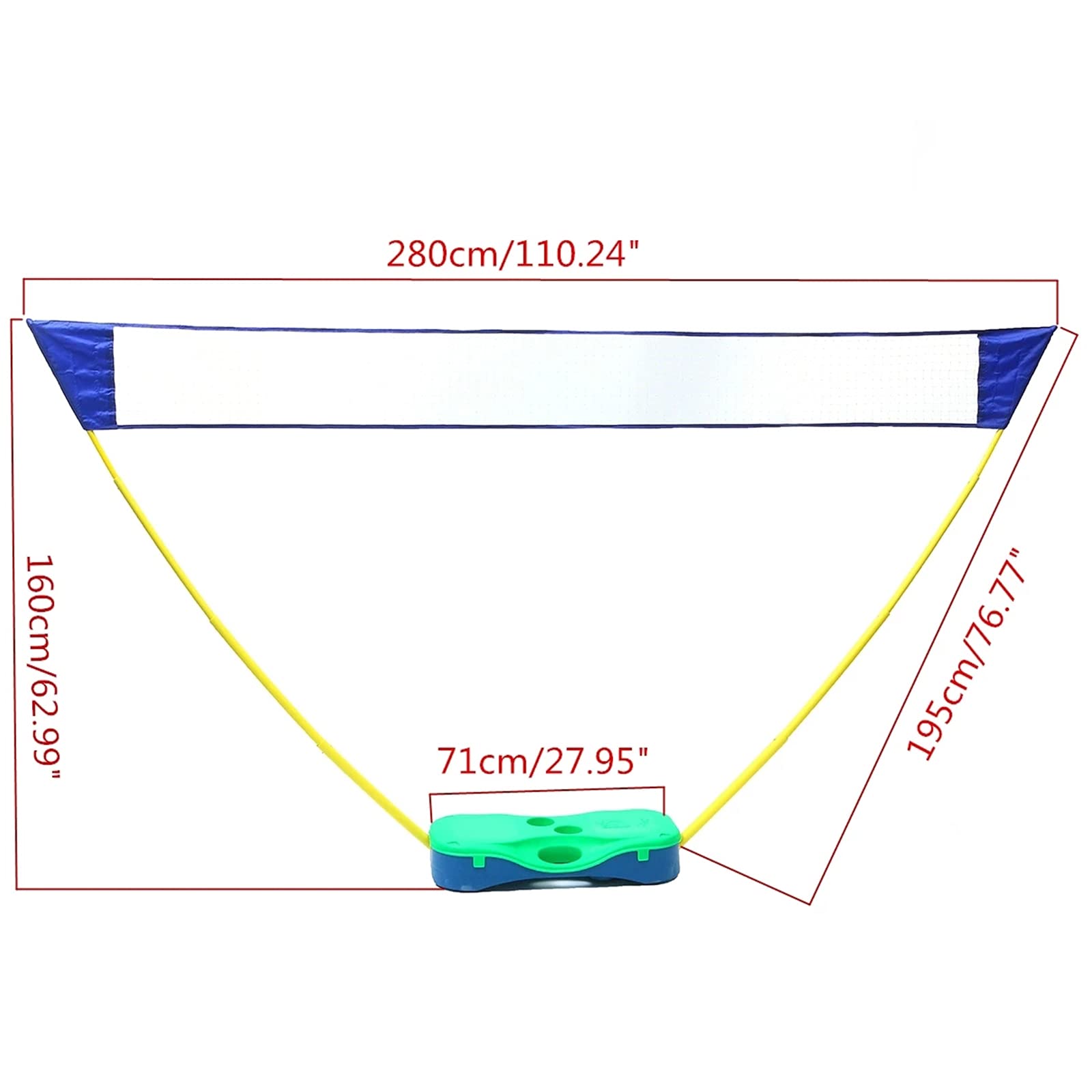 Outdoor Sport Badminton Tennis Pallayball Net Telescopico Stand Portatile Set Set Set Telaio Aderente Caso di Stoccaggio del Supporto di Supporto