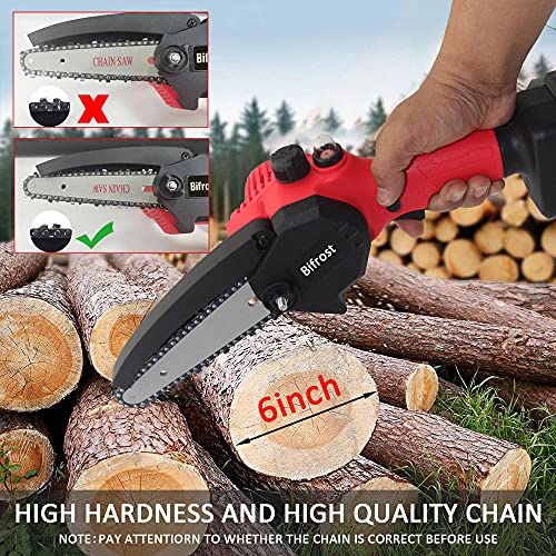 Mini Kettensäge 6 Zoll Akku Handkettensäge 24V Akku-Astsägen Elektrische Schnittsäge mit 2 Batterien für Gartenbaum AST… – Bild 5