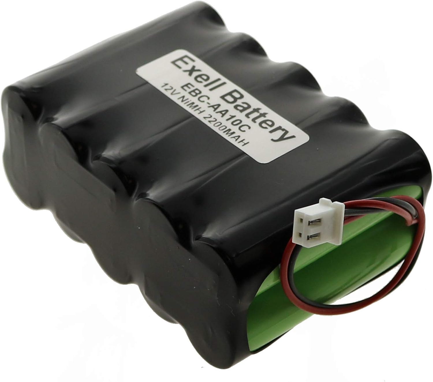 Exell 12V Custom NiMH 2200mAh Battery Pack with Wire and Connector for Communication Equipment, Lighting, Power Tools and More.