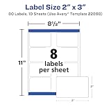 Avery Glossy White Labels, Sure Feed Technology, 2" x 3" Rectangle Labels, Print-to-The-Edge, Laser/Inkjet, 80 Total (22890) – view 7