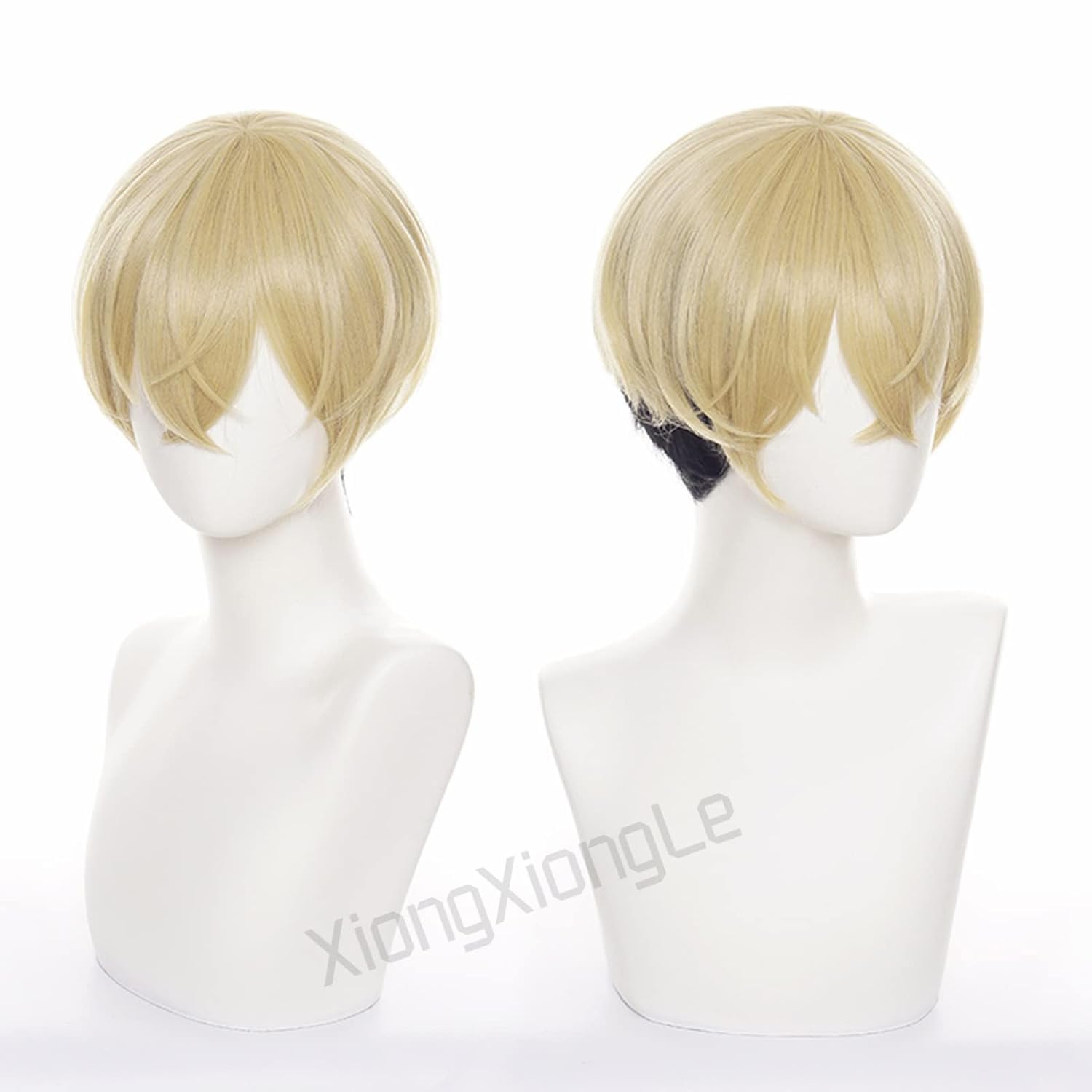 XiongXiongLe Golden Black Mixed Wig Cosplay Men Costume Hair Replacement Heat Resistant Synthetic Wigs for Anime Cos Anime Game Party Halloween Christmas