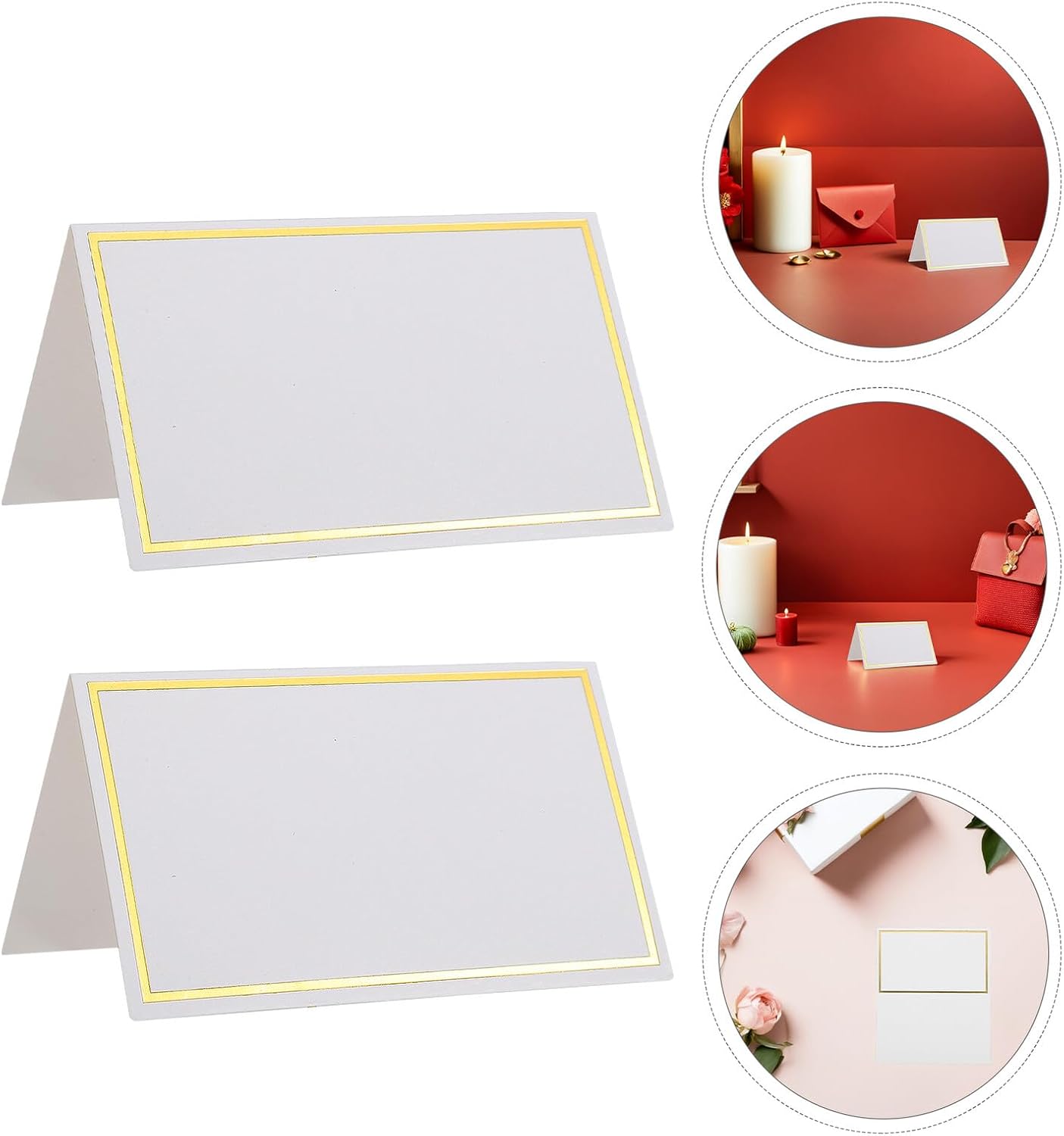 150pcs Wedding Seating Cards with Gold Foil Border Blank Handwritten Place Cards for Table Setting for Wedding Party and Reception Decoration