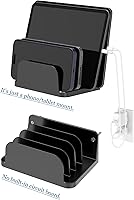 Vista 7 de Soporte de pared para teléfonos inteligentes y tabletas, estante de teléfono con estación de acoplamiento de 4 ranuras compatible con tableta, iPad