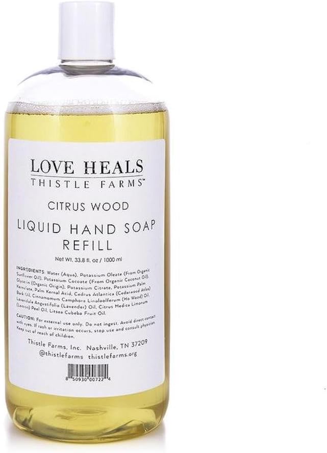 Thistle Farms Love Heals Liquid Hand Soap Refill 33.8 fl oz 1000ml (Citrus Wood)