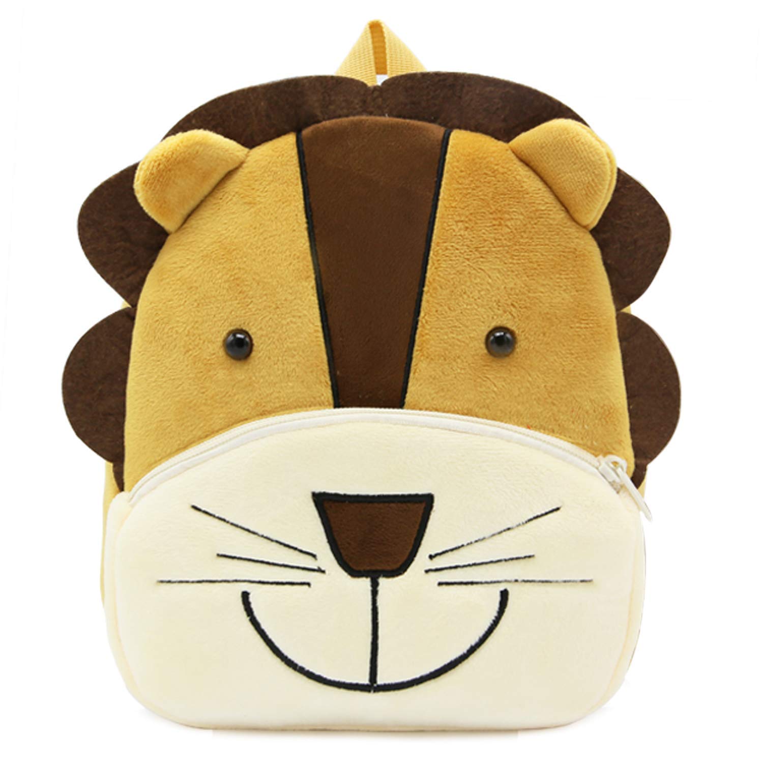 School Bag for Cute kids for (1-6 Years), Preschool Soft Plush Lion Bag for toddlers, Mini Travel Animal Backpack for Baby Boys and Girls-image-1