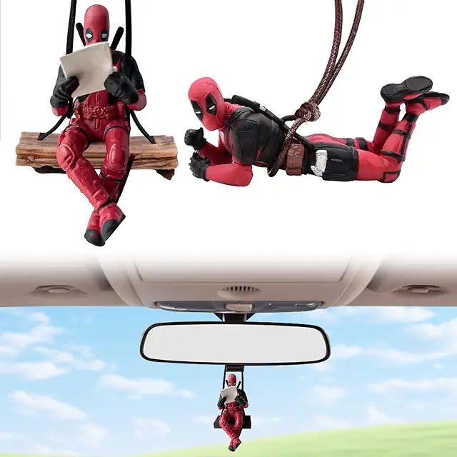 Deadpool Figuren Auto Rückspiegel Anhänger - 2 Stück Anime Dekoration