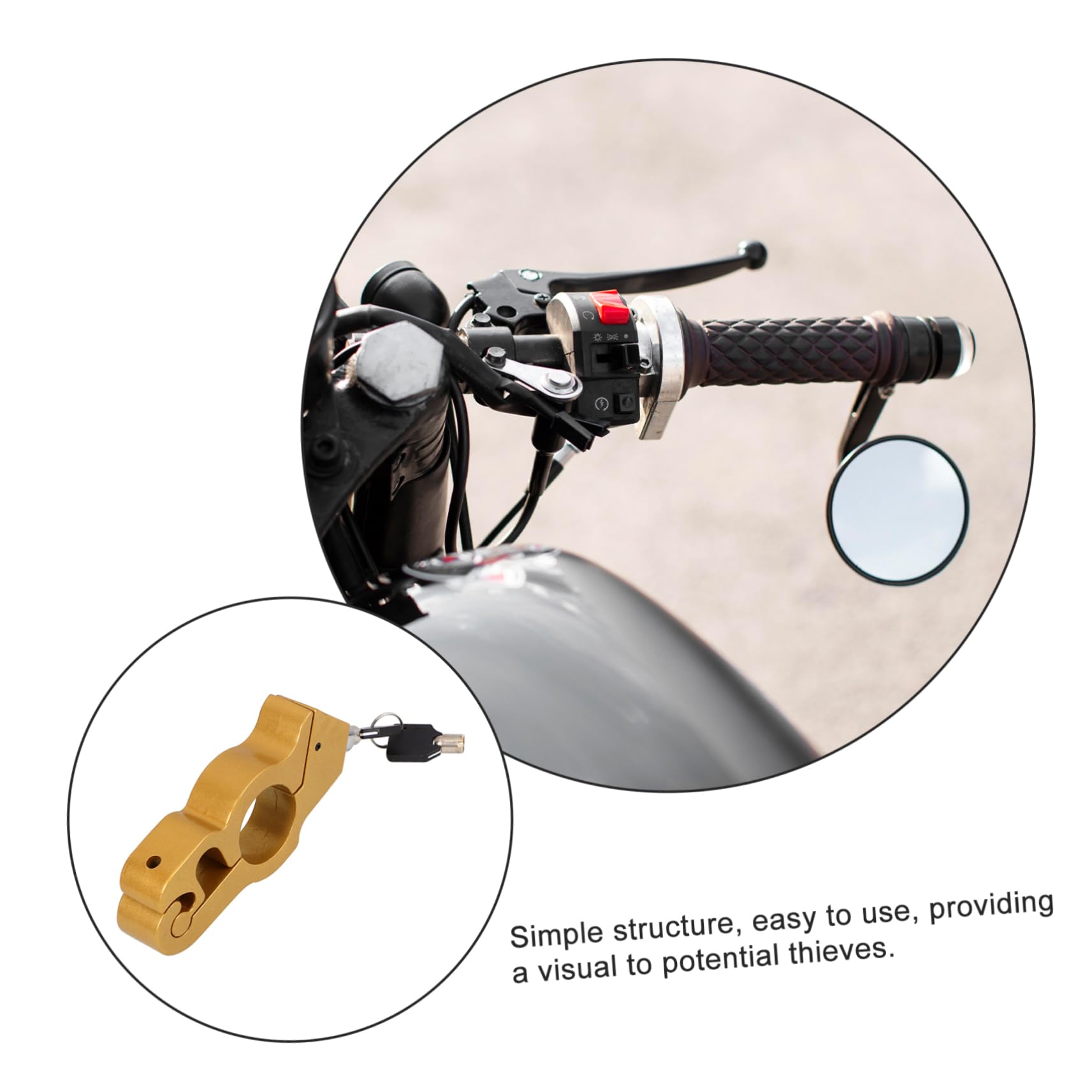 4pièces Verrou De Guidon De De Frein Et Compact Facile à Installer Pour Scooter Et Cyclomoteur