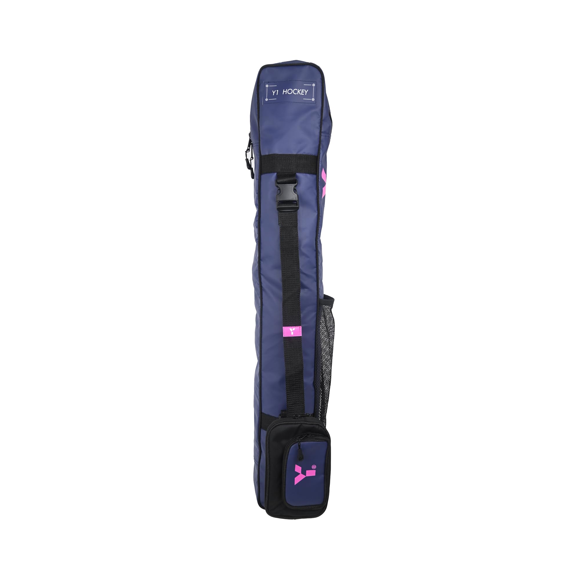 Y 1 sac de hockey C.2, sangle rembourrée, parfait pour les juniors, petits compartiments séparés, espace pour 2 bâtons, 30L, bleu marine/rose