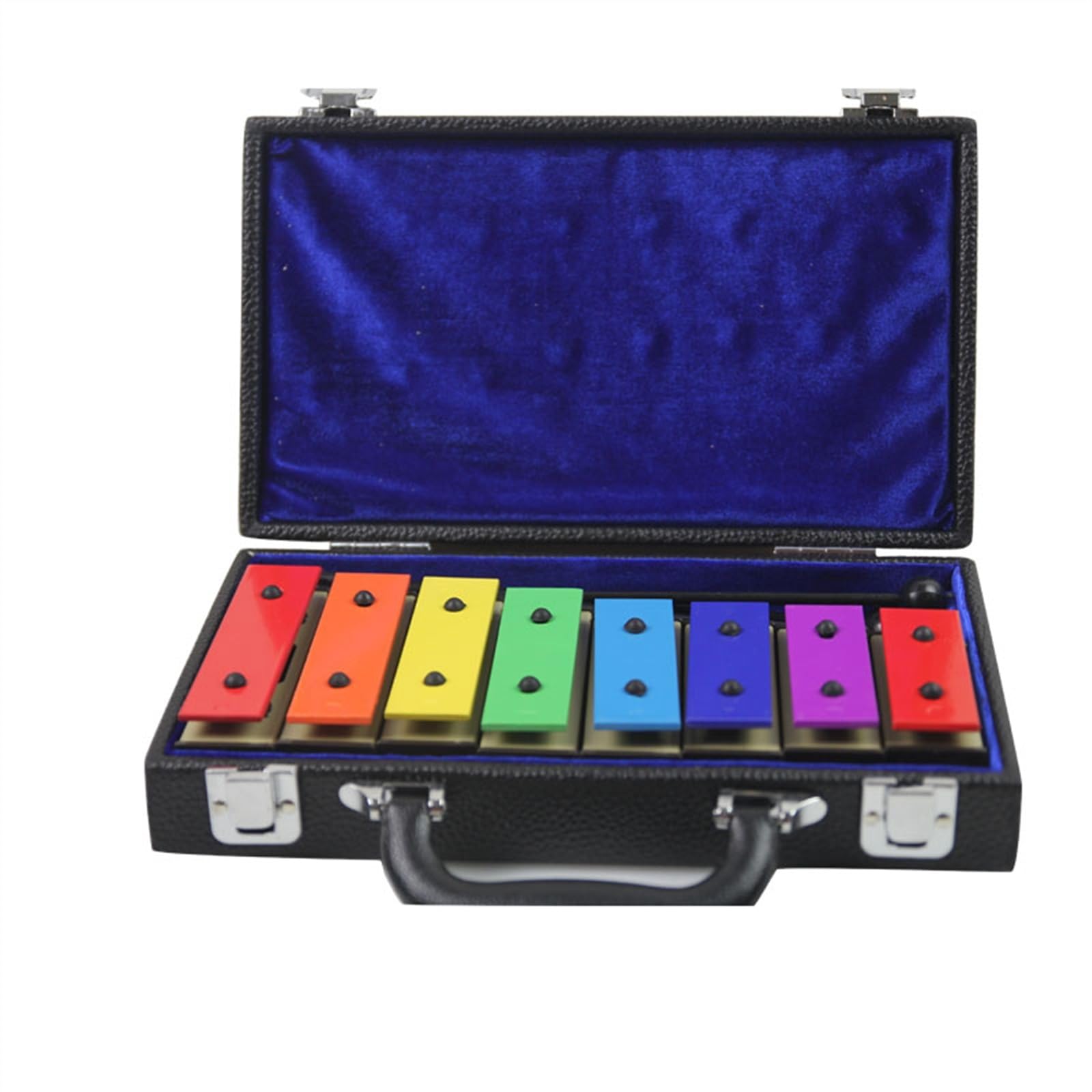 Glockenspiel Instrumento de percusión Profesional Ladrillo de 8 tonos Base de plástico Placa de aluminio coloreada Carillón Instrumento Percusión