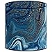 LampPix 10.00 Inch Table Lamp Shade - Marble Blue Canvas Desk Lampshade (Spider Fitting)