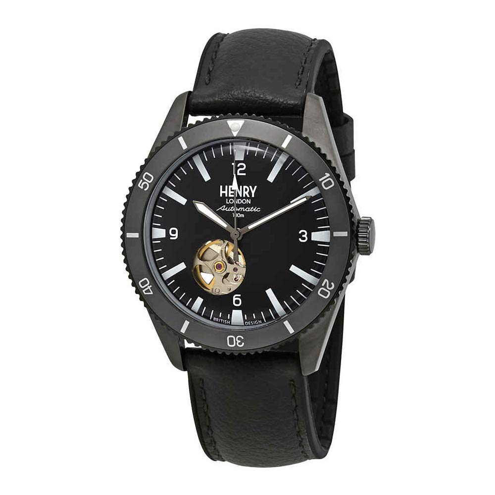 Henry LondonMens Skeleton Automatic Watch with Silicone Strap HL42-AS-0332