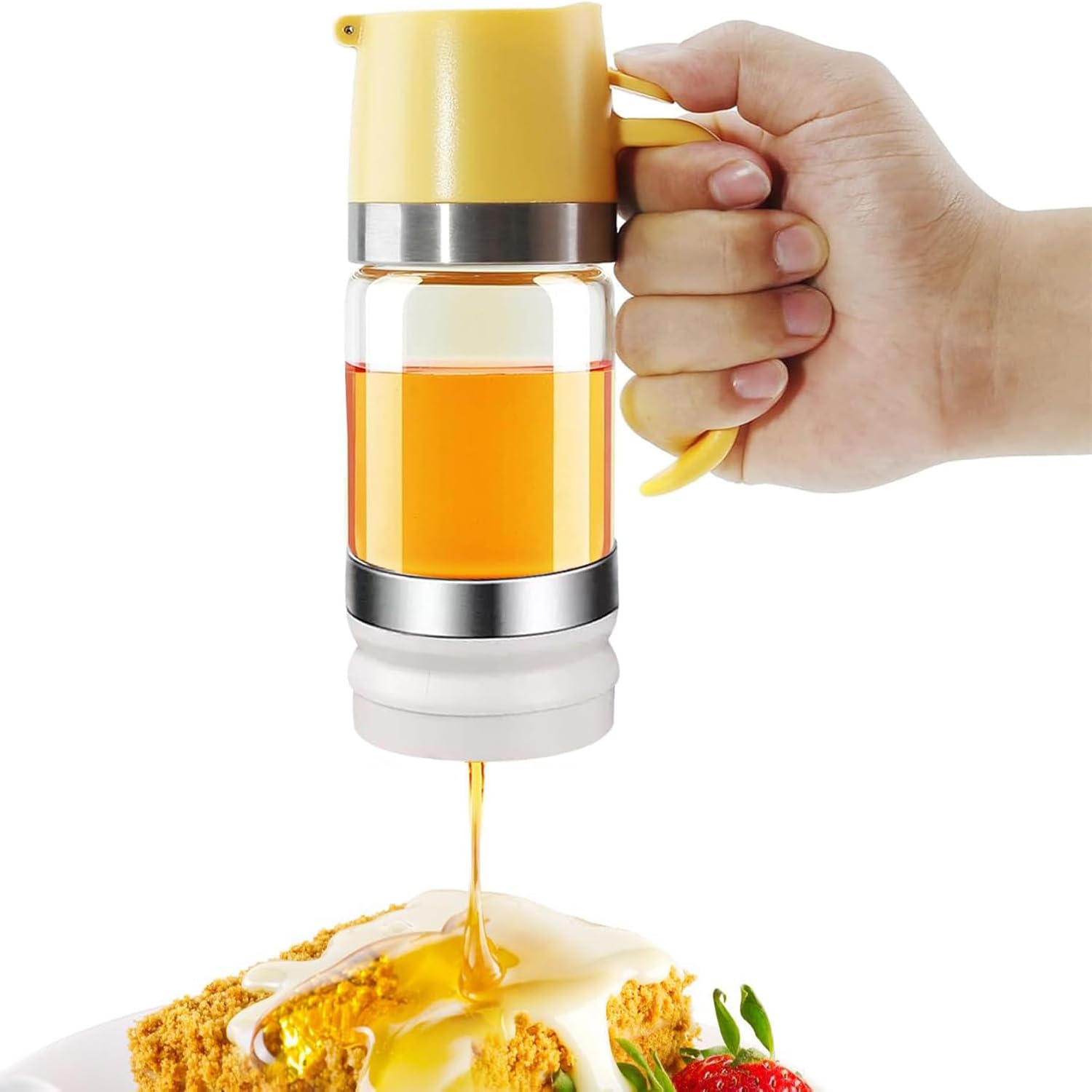 Sponsored Ad – Funito Glass Honey Dispenser Pot, No Drip 300ml Honey Jar with Handle, Syrup Dispenser for Coffee or Tea, Ideal for Honey and Syrup