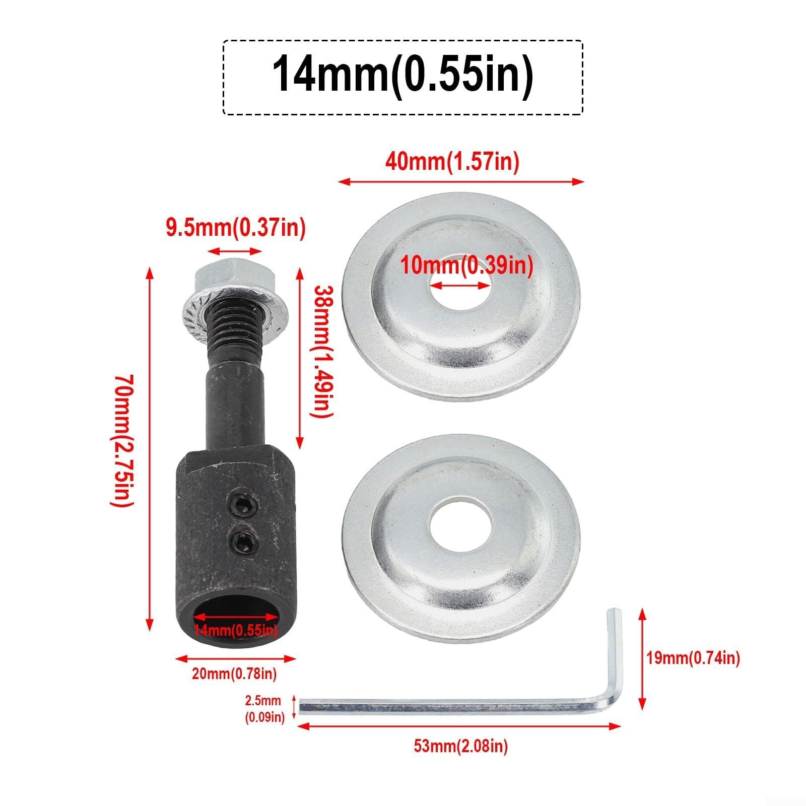 Adattatore per convertire trapani in strumenti di rettifica compatibile con alberi motore da 5 mm, 6 mm, 8 mm, 10 mm, 12 mm, 14 mm, 16 mm, per attività di lucidatura in officina (14 mm)