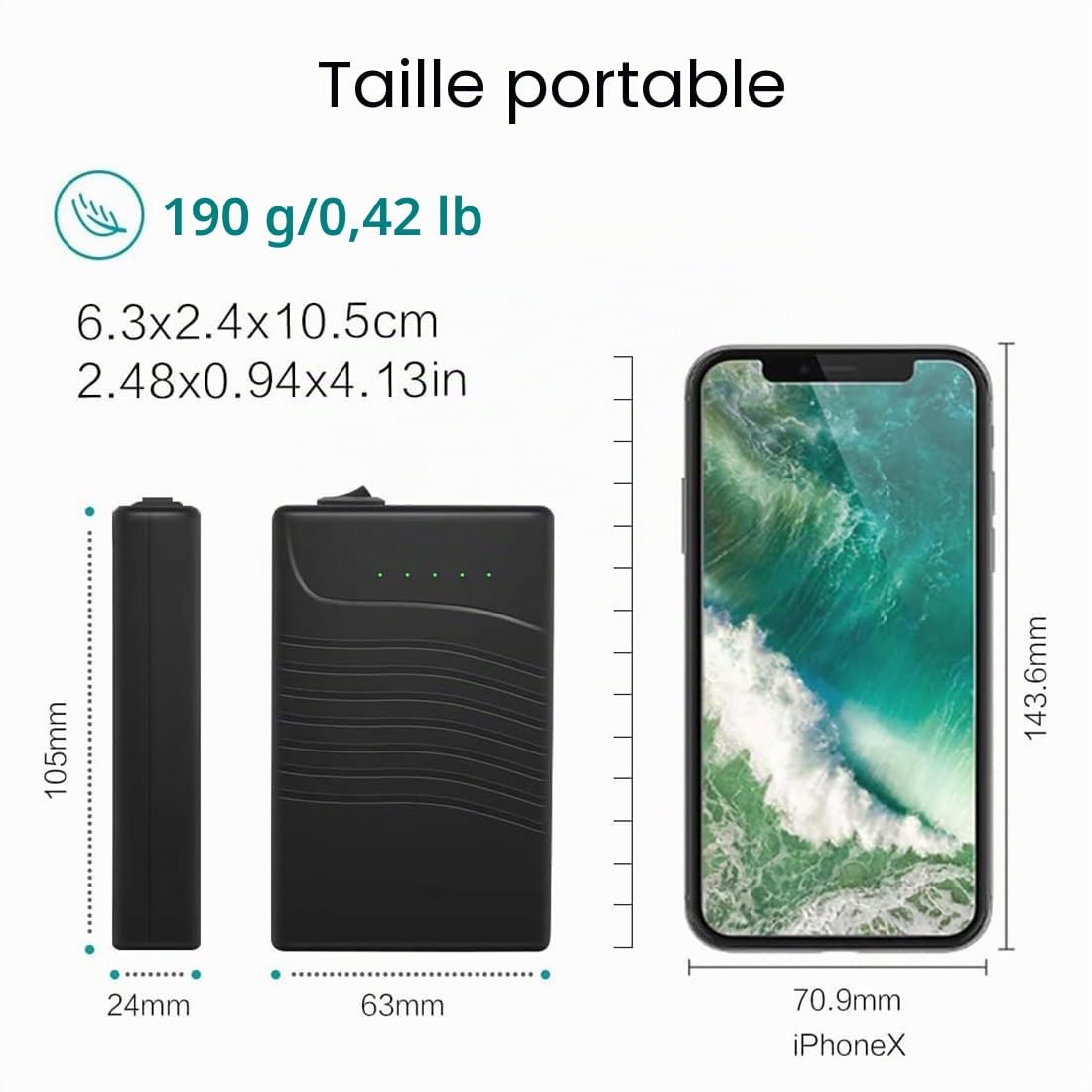 TalentCell Power Bank Batterie lithium-ion externe, rechargeable, 36 W, 12 V, 3000 mAh, double sortie de 12 V/5 V, avec chargeur, pour bandes lumineuses LED, caméra CCTV, et bien d’autres, noire