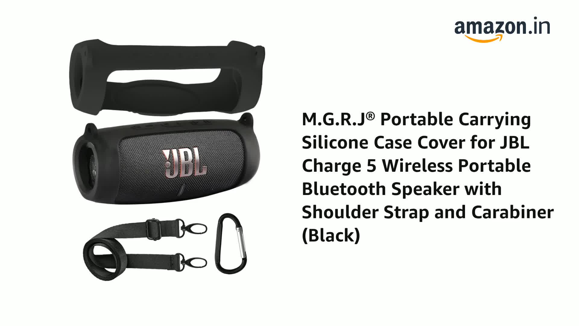 M.G.R.J® Portable Carrying Silicone Case Cover for JBL Charge 5