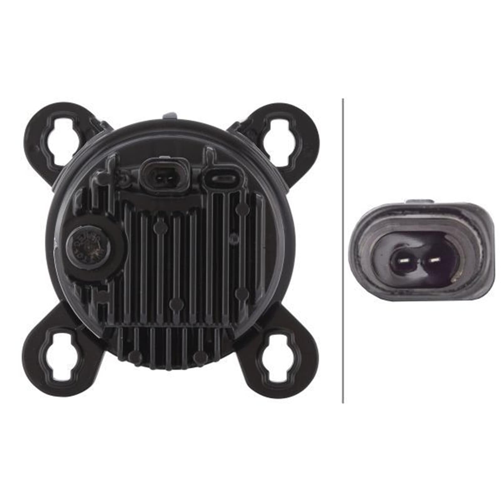 HELLA 1K0 015 050-121 LED-Hauptscheinwerfer - 90mm Essential R80 - 12/24V - rund - Einbau - Lichtscheibenfarbe: transparent - vorne rechts/vorne links | 1K0 015 050-121, Frontscheinwerfer