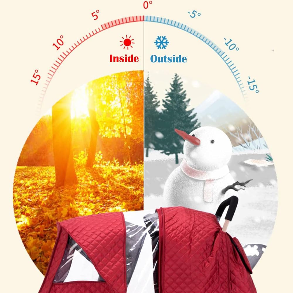 Housse de pluie d'hiver pour poussette double, protection complète Confortable et respirante, pas facile à casser ou à déchirer, housse universelle de grande taille contre la pluie et le vent, concept